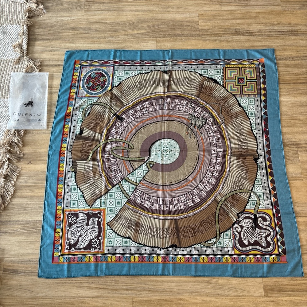 Ruienco Blue and multi-coloured scarf #accessorize